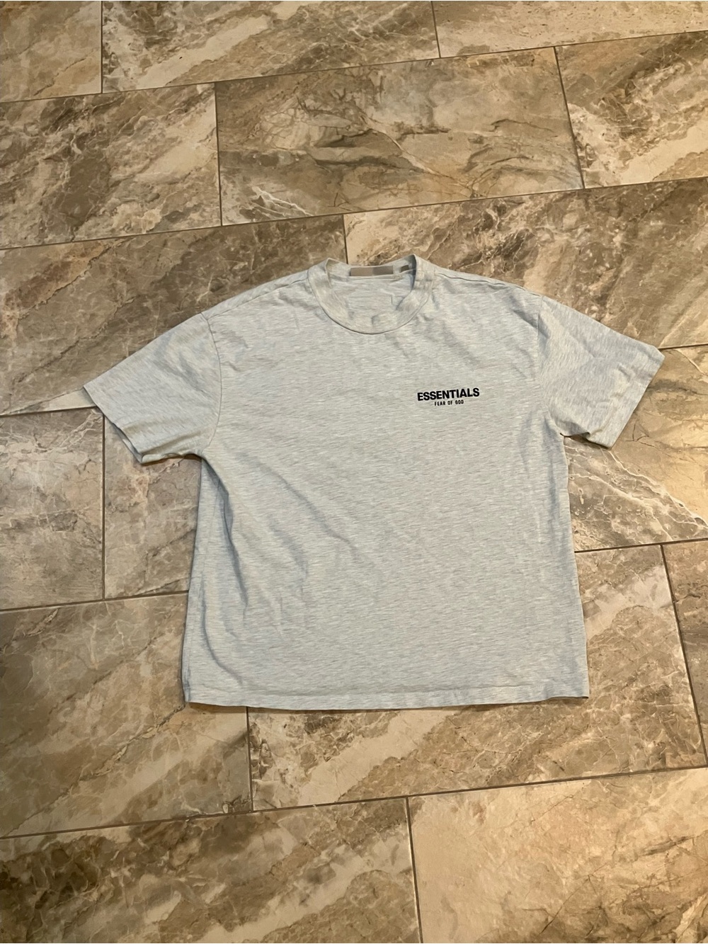 ESSENTIALS Short Sleeve Crewneck T-Shirt in grey with Black Logo